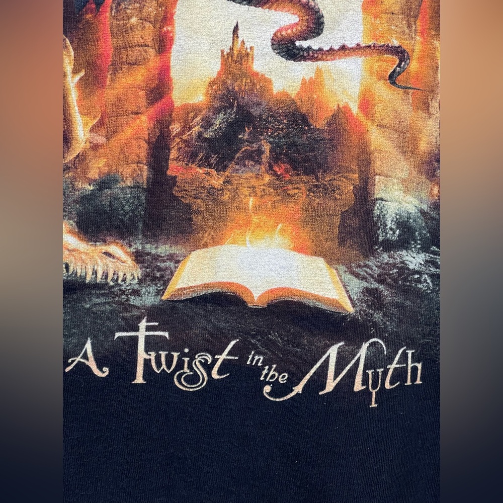 Vintage 00s Blind Guardian “A Twist in the Myth” Tour Tee, Size L, Dragon Flames - Picture 7 of 9